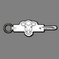 Key Clip W/ Key Ring & Cow's Face Key Tag